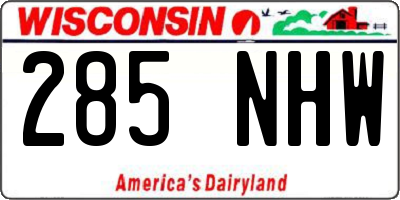 WI license plate 285NHW