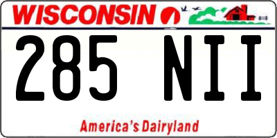 WI license plate 285NII