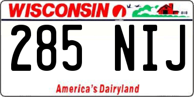 WI license plate 285NIJ