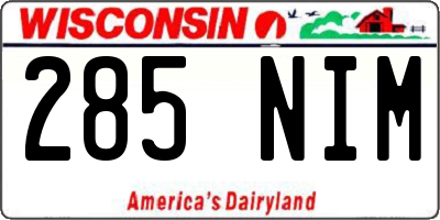 WI license plate 285NIM