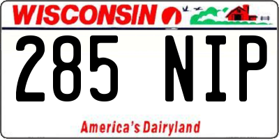 WI license plate 285NIP
