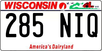 WI license plate 285NIQ