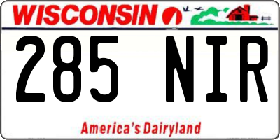 WI license plate 285NIR