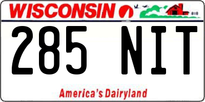 WI license plate 285NIT