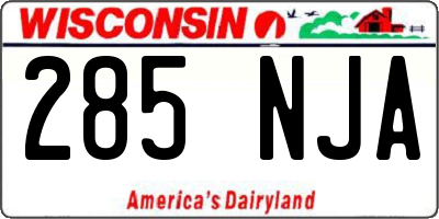 WI license plate 285NJA