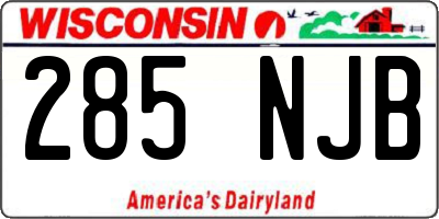 WI license plate 285NJB