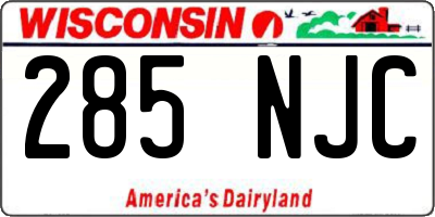 WI license plate 285NJC