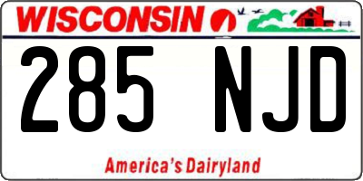 WI license plate 285NJD