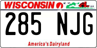 WI license plate 285NJG