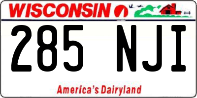 WI license plate 285NJI