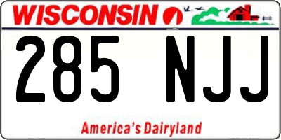 WI license plate 285NJJ