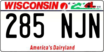 WI license plate 285NJN