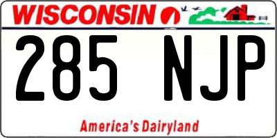 WI license plate 285NJP