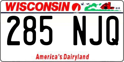 WI license plate 285NJQ