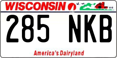 WI license plate 285NKB