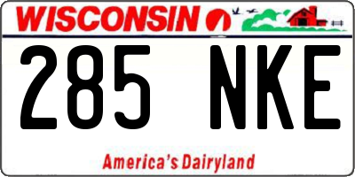 WI license plate 285NKE