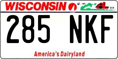 WI license plate 285NKF