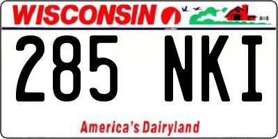 WI license plate 285NKI