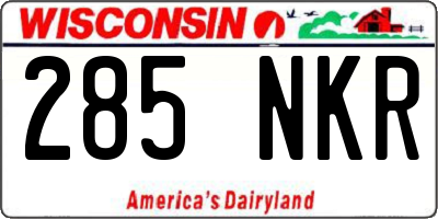 WI license plate 285NKR