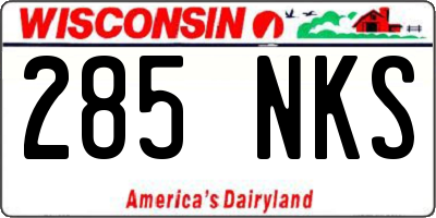 WI license plate 285NKS