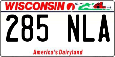 WI license plate 285NLA