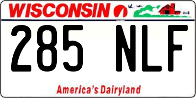 WI license plate 285NLF