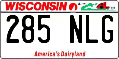 WI license plate 285NLG