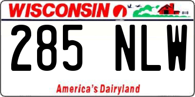 WI license plate 285NLW