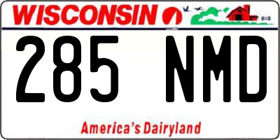 WI license plate 285NMD