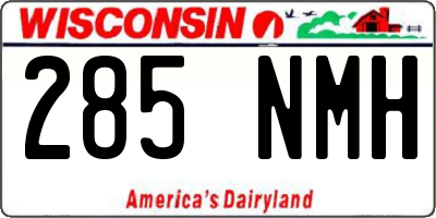 WI license plate 285NMH