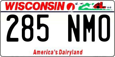 WI license plate 285NMO
