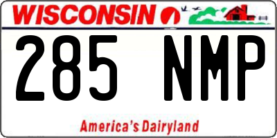 WI license plate 285NMP