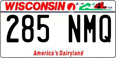 WI license plate 285NMQ