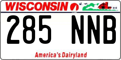 WI license plate 285NNB