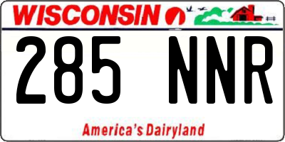 WI license plate 285NNR
