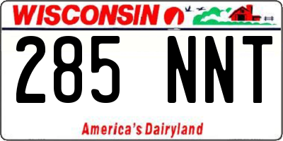 WI license plate 285NNT