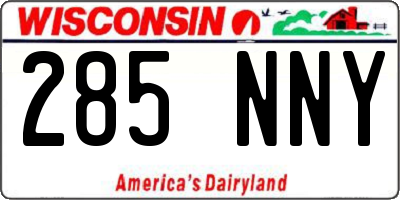 WI license plate 285NNY