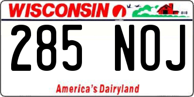 WI license plate 285NOJ