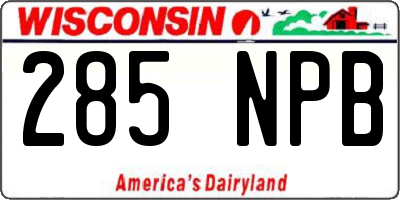 WI license plate 285NPB