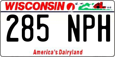 WI license plate 285NPH
