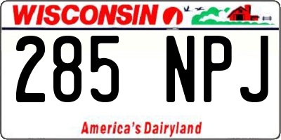 WI license plate 285NPJ