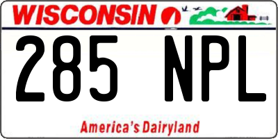 WI license plate 285NPL