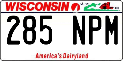 WI license plate 285NPM