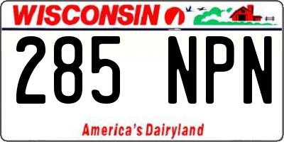 WI license plate 285NPN