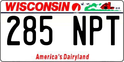 WI license plate 285NPT