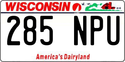 WI license plate 285NPU