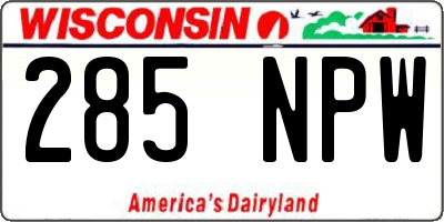 WI license plate 285NPW