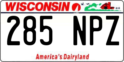 WI license plate 285NPZ