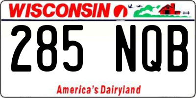 WI license plate 285NQB