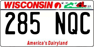 WI license plate 285NQC